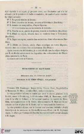 Sous-comité du Haut-Rhin: séance du 16 février 1867