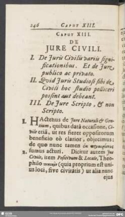 Caput XIII. Iure Civili