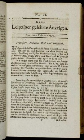 No. 12. Den 8ten Februar 1790.
