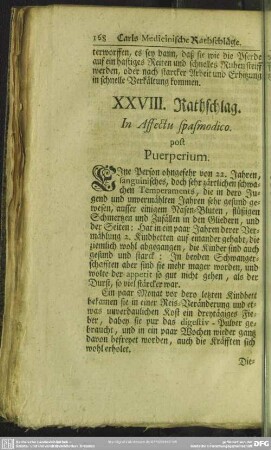 XXVIII. Rathschlag. In Affectu spasmodico