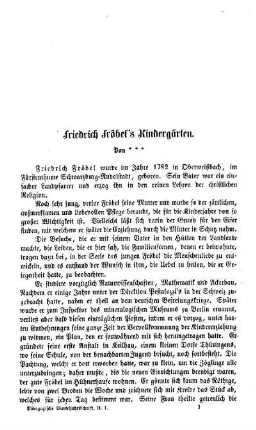 Friedrich Fröbel's Kindergärten