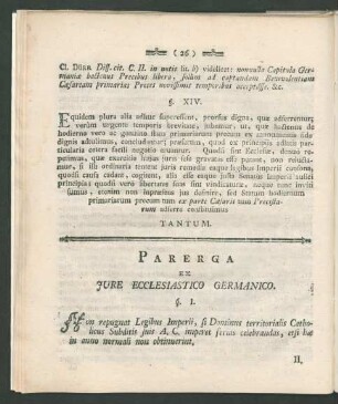 Parerga Ex Jure Ecclesiastico Germanico