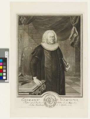 Erdmann Neumeister, Pastor ad d. Jacobi, e.r. Natur d. 12 Maji, 1671. electus Hamburgi , d. 7 Aprilis, 1715.