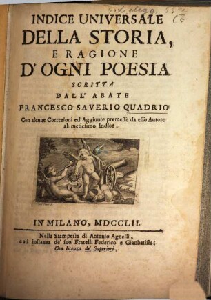 Della Storia E Della Ragione D'Ogni Poesia : volumi quattro, [5]. Indice universale