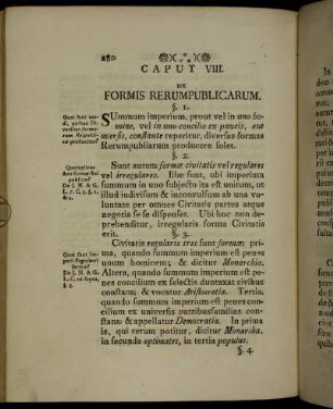 Caput VIII. De Formis Rerumpublicarum.