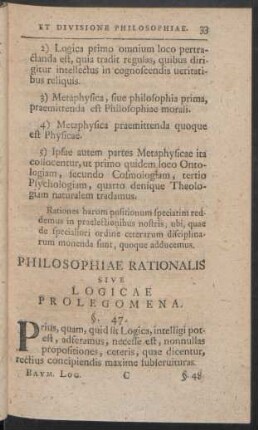 Philosophiae Rationalis Sive Logicae Prolegomena
