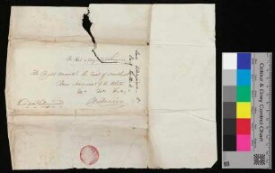 Briefumschlag adressiert an Earl of Northesk, Rear Admiral