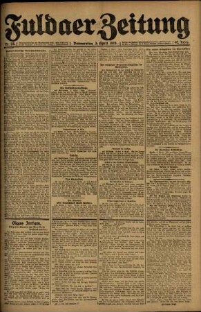 Ausgabe vom Donnerstag, den 03. April 1919.