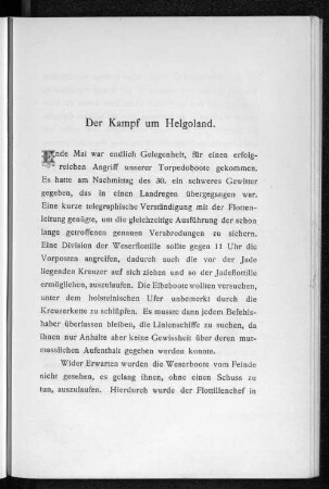 Der Kampf um Helgoland.