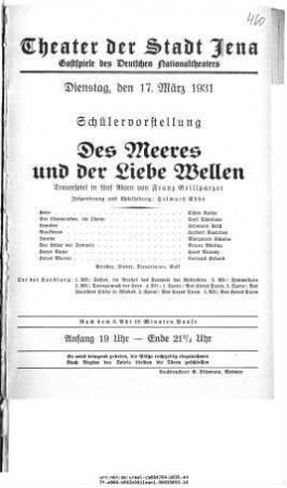 Des Meeres und der Liebe Wellen