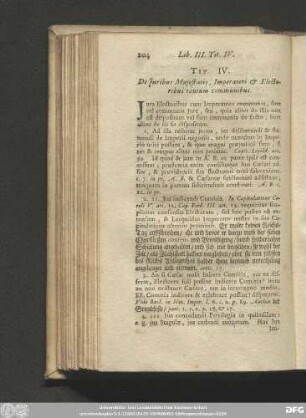 Tit. IV. De Iuribus Maiestatis, Imperatori & Electoribus tantum communibus.
