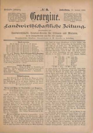 Fünfzigster Jahrgang. No. 3. Insterburg, 19. Januar 1882.