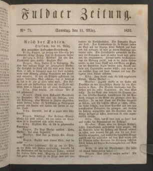 Sonntag, den 11. März. 1832