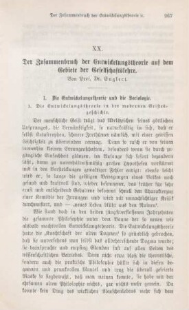 267-282 Der Zusammenbruch der Entwicklungstheorie auf dem Gebiete der Gesellschaftslehre : I.