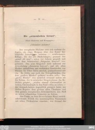 II. Die „armenischen Greuel“.