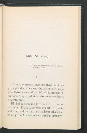 Don Patrocinio : Al ilustrado escritor español don Antonio Rubió y Lluch