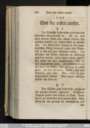 LXII Von der ersten tonsur.