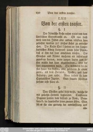 LXII Von der ersten tonsur.