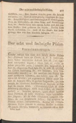 Der acht und sechzigste Psalm