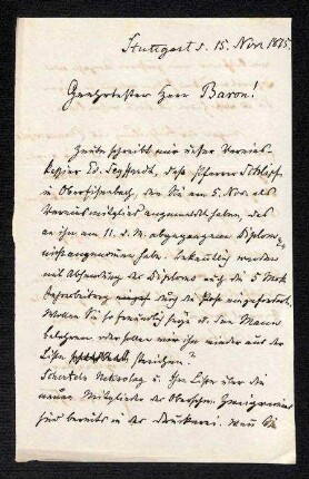 Brief von Ferdinand Krauss an R. v. Koenig