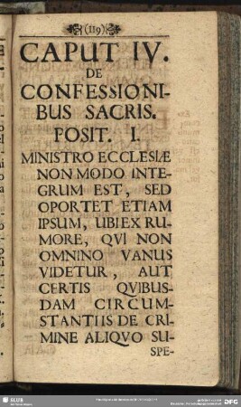 Caput IV. De Confessionibus Sacris