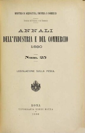 Annali del industria e del commercio. 25. 1880