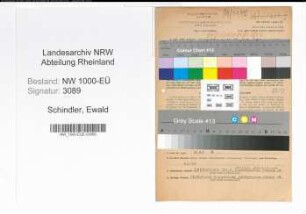 Entnazifizierung Ewald Schindler, geb. 24.11.1907 (Schweisser)