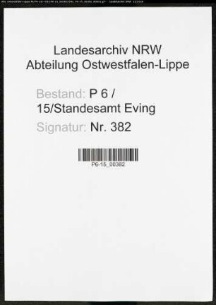 Sterberegister Standesamt Lünen-Eving