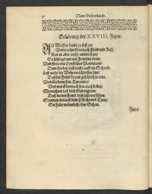 Erklärung der XXVIII. Figur. Fürs Vatterland streck auß dein Hand.