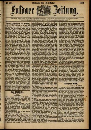 Ausgabe vom Mittwoch, den 16. Oktober 1889.