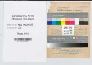 Entnazifizierung Willi Thon, geb. 04.02.1915 (Verw.Sekretaer)