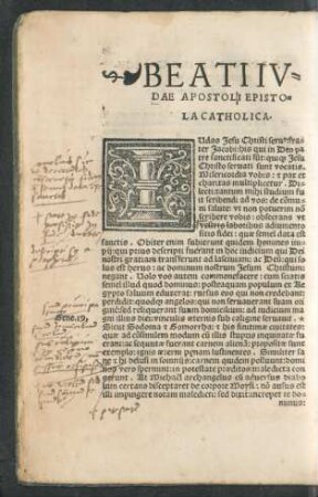 Beati Iudae Apostoli Epistola Catholica.