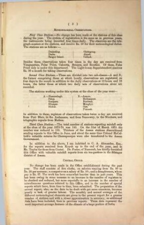 Administration Report of the Meteorological Reporter ... for the year. 1874/75