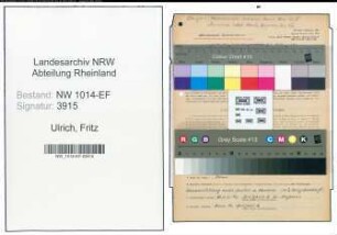 Entnazifizierung Fritz Ulrich , geb. 04.05.1894 (Schuster)