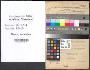Entnazifizierung Katharina Puetz , geb. 21.12.1910 (Lehrerin)