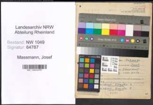 Entnazifizierung Josef Massmann , geb. 04.05.1903 (Ingenieur)