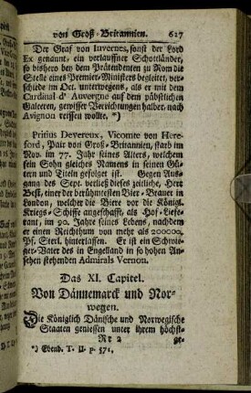 Das XI. Capitel. Von Dännemarck und Norwegen.