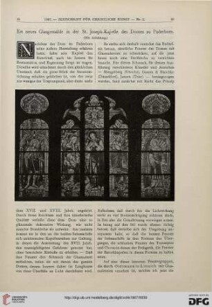 Ein neues Glasgemälde in der St. Joseph-Kapelle des Domes zu Paderborn