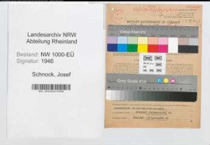 Entnazifizierung Josef Schnock, geb. 10.12.1893 (Apotheker)