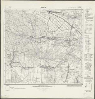 Meßtischblatt 2698 : Modlau, 1933 : Modlau. - Hrsg. 1889, bericht. 1906, einz. Nachtr. 1930, gedr. [19]33. - 1:25000. - [Berlin]: Reichsamt für Landesaufnahme, 1933. - 1 Kt.