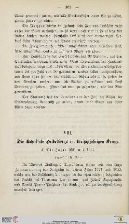 VIII. Die Schicksale Heidelbergs im dreißigjährigen Kriege (Fortsetzung)