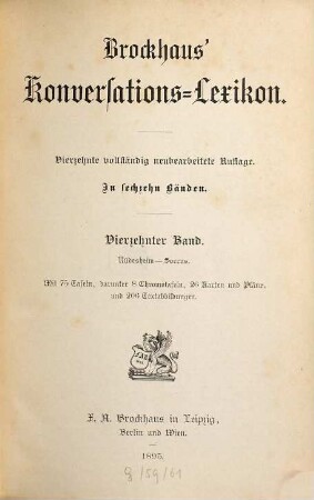 Brockhaus' Konversations-Lexikon : in sechzehn Bänden, 14