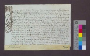 Kaufbrief des Balthes Hüeglin von Zunzingen für Georg Binder zu Oberweiler über ein Lehen.