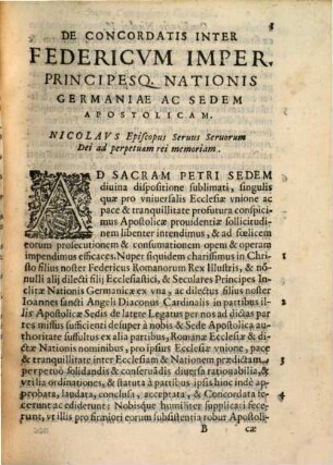 Super Concordatis inter Sanctam Sedem Apostolicam et inclytam Nationem Germaniae Collectanea