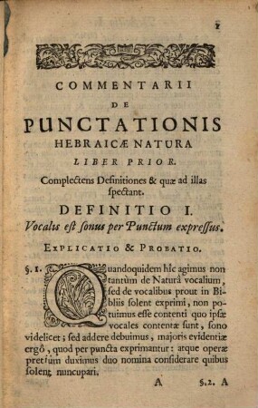 De Punctationis hebraicae natura commentarius : distributus in libros duos