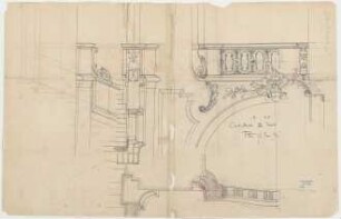 Thiersch, Friedrich von; München; Justizpalast - Zentralhalle 3. OG (Ansichten, Schnitte)