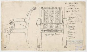 Thiersch, Friedrich von; Wiesbaden; Kurhaus - Sessel im Lesezimmer (Ansichten)
