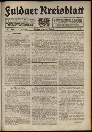 Ausgabe vom Freitag, den 30. August 1912.