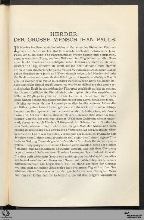 Herder: Der grosse Mensch Jean Pauls
