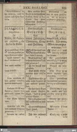 Dialogus Trigesimus. De Novis, de Annonae caritate, de Bello & Peste